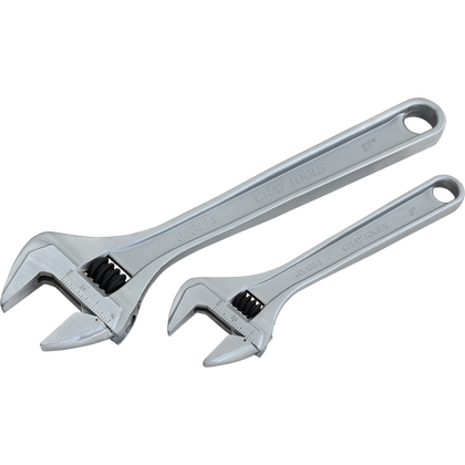 2 Piece Industrial Adjustable Wrench Set