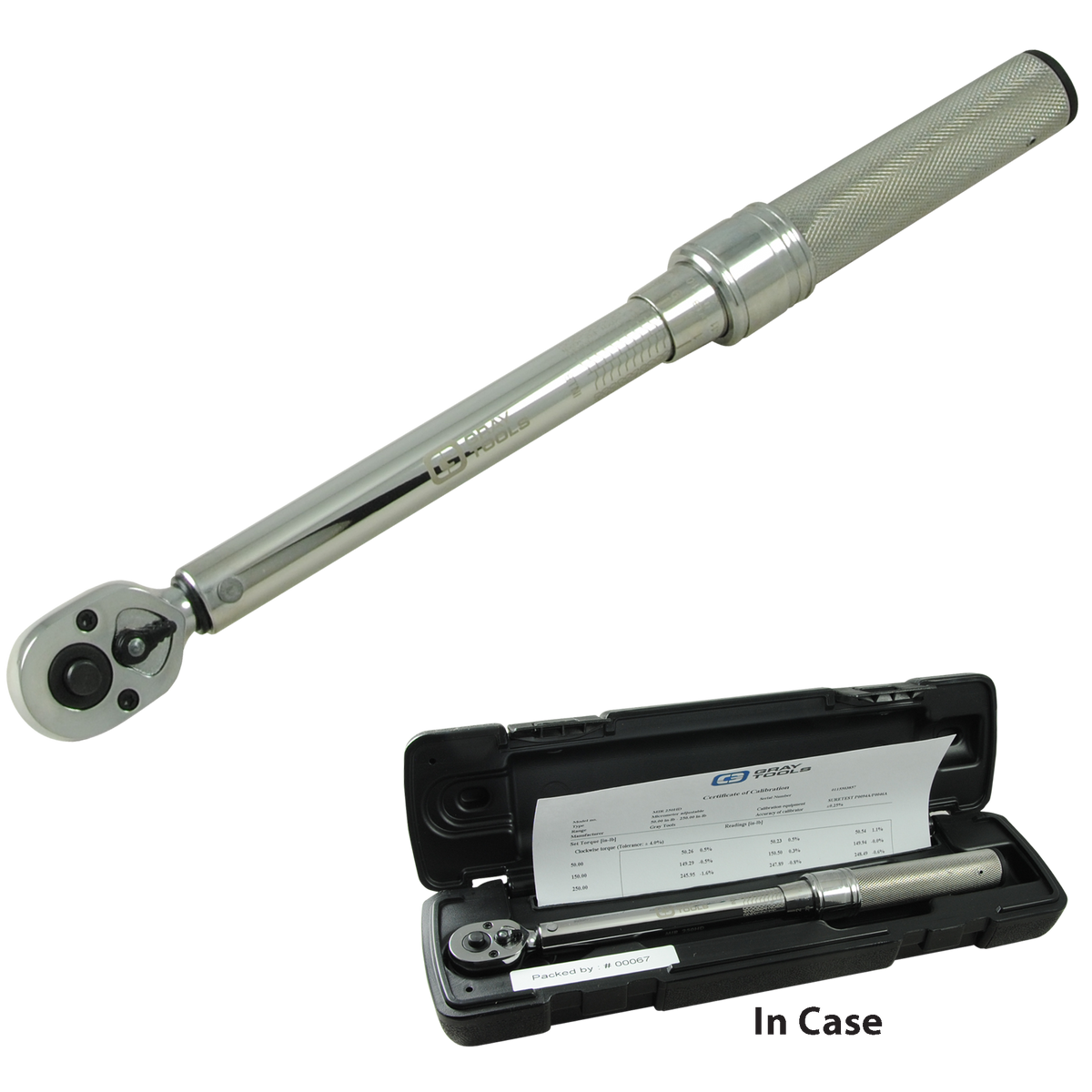 Gray 82250 3/8 Inch Drive Micro Adjustable Torque Wrench Fixed
