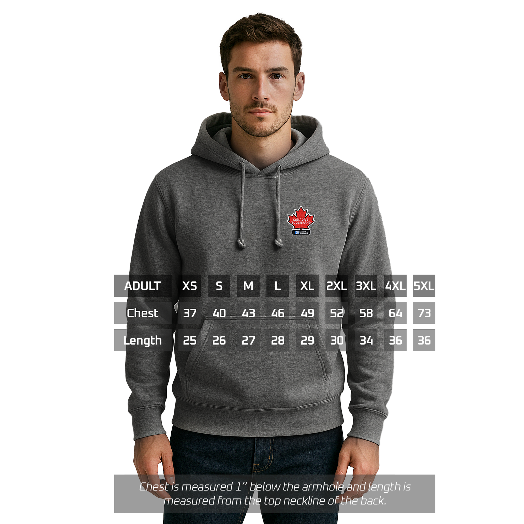 Gray Tools Pullover Hoodie-Made in Canada