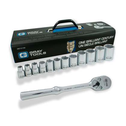 gray tools 13 piece limited edition SAE chrome socket set