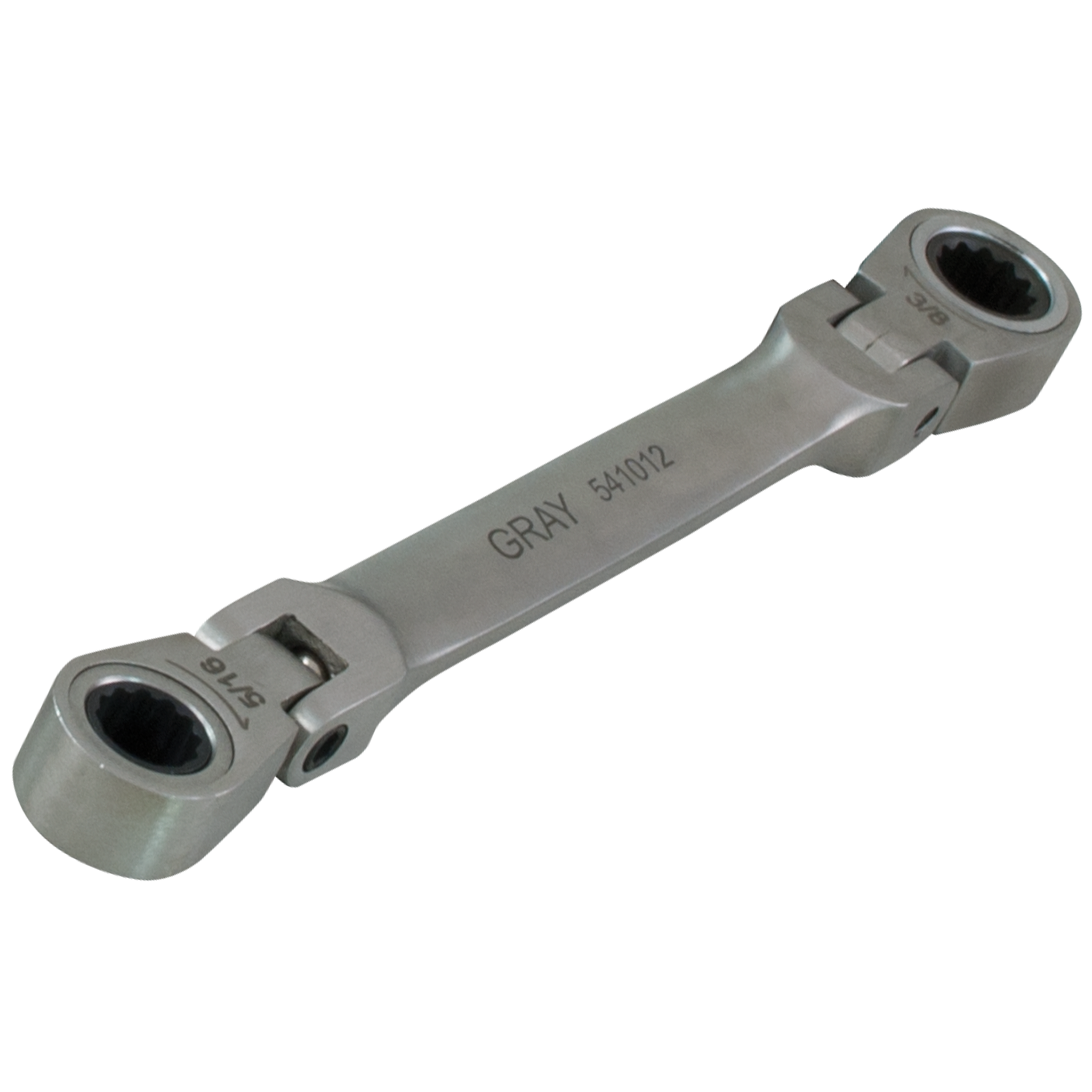 SAE Double Box End Flex Head Multi Gear Ratcheting Wrenches Gray