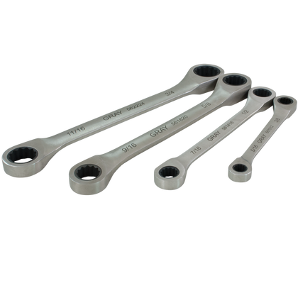 4 pieces SAE double box fixed head multigear geared wrench set