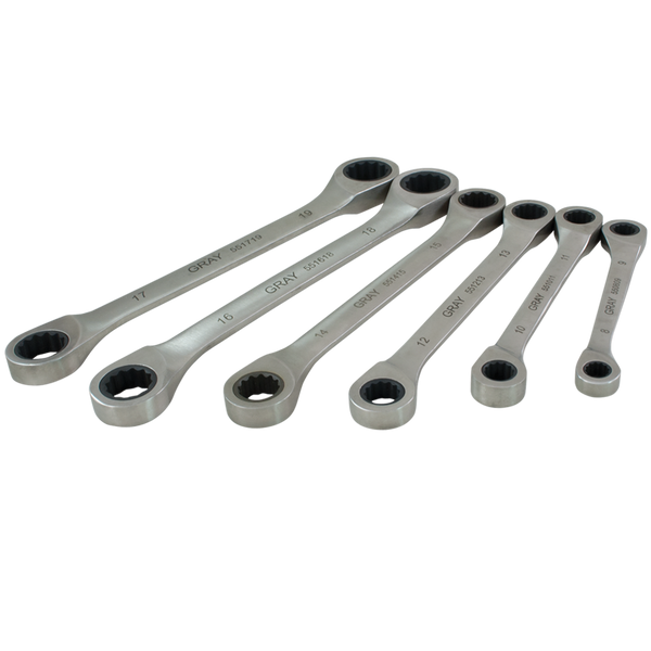 6 Piece Metric Multi Gear Ratcheting Wrench Double Box End Fixed
