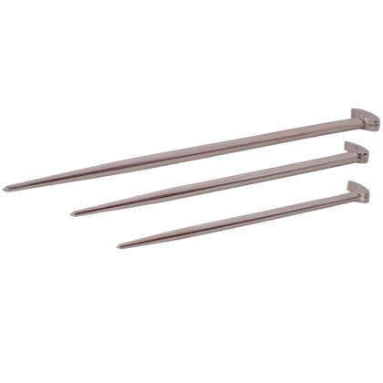 3 piece rolling head pry bar set nickel plated finish