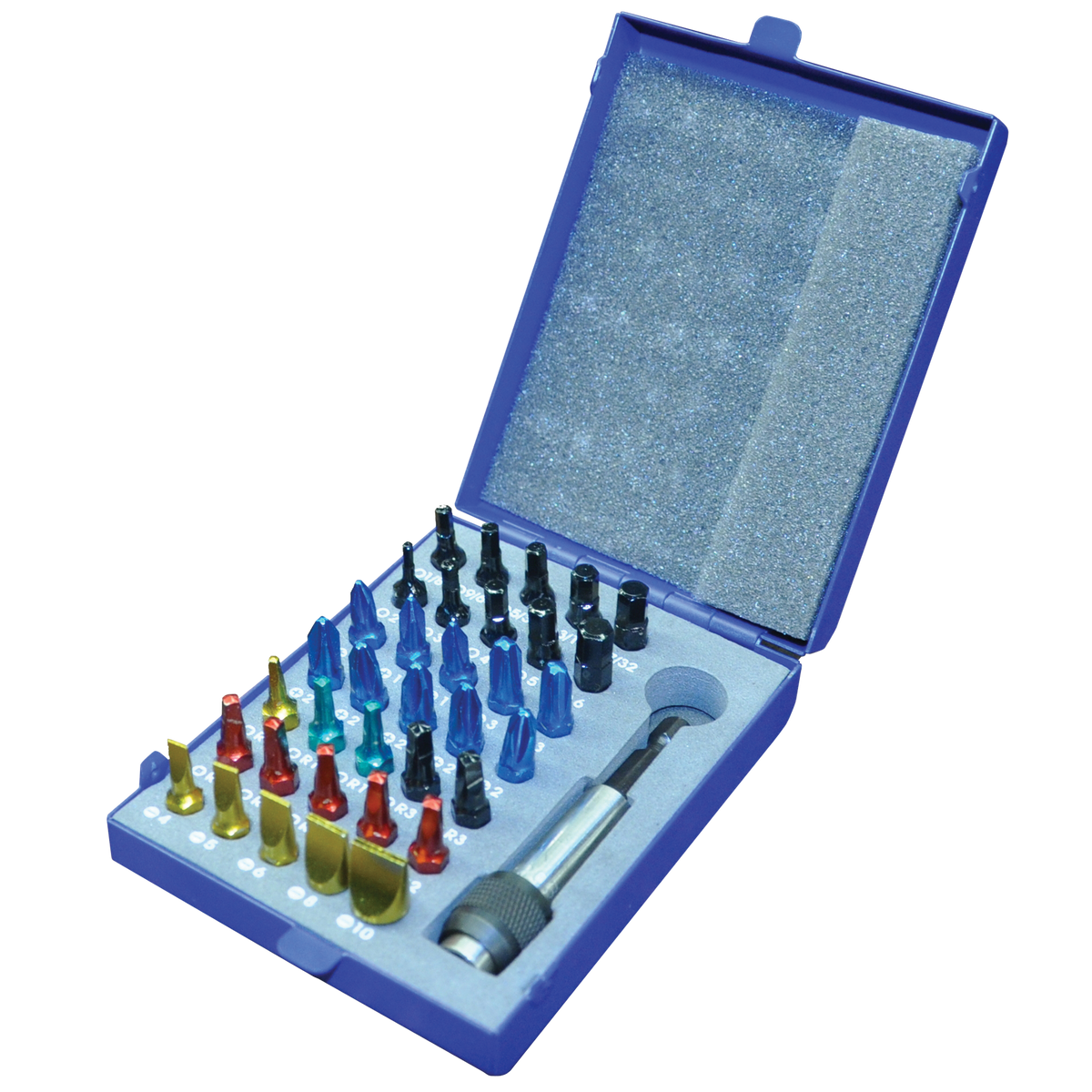 36 Piece Colour Insert Bit Set With Metal Case – Gray Tools Online Store