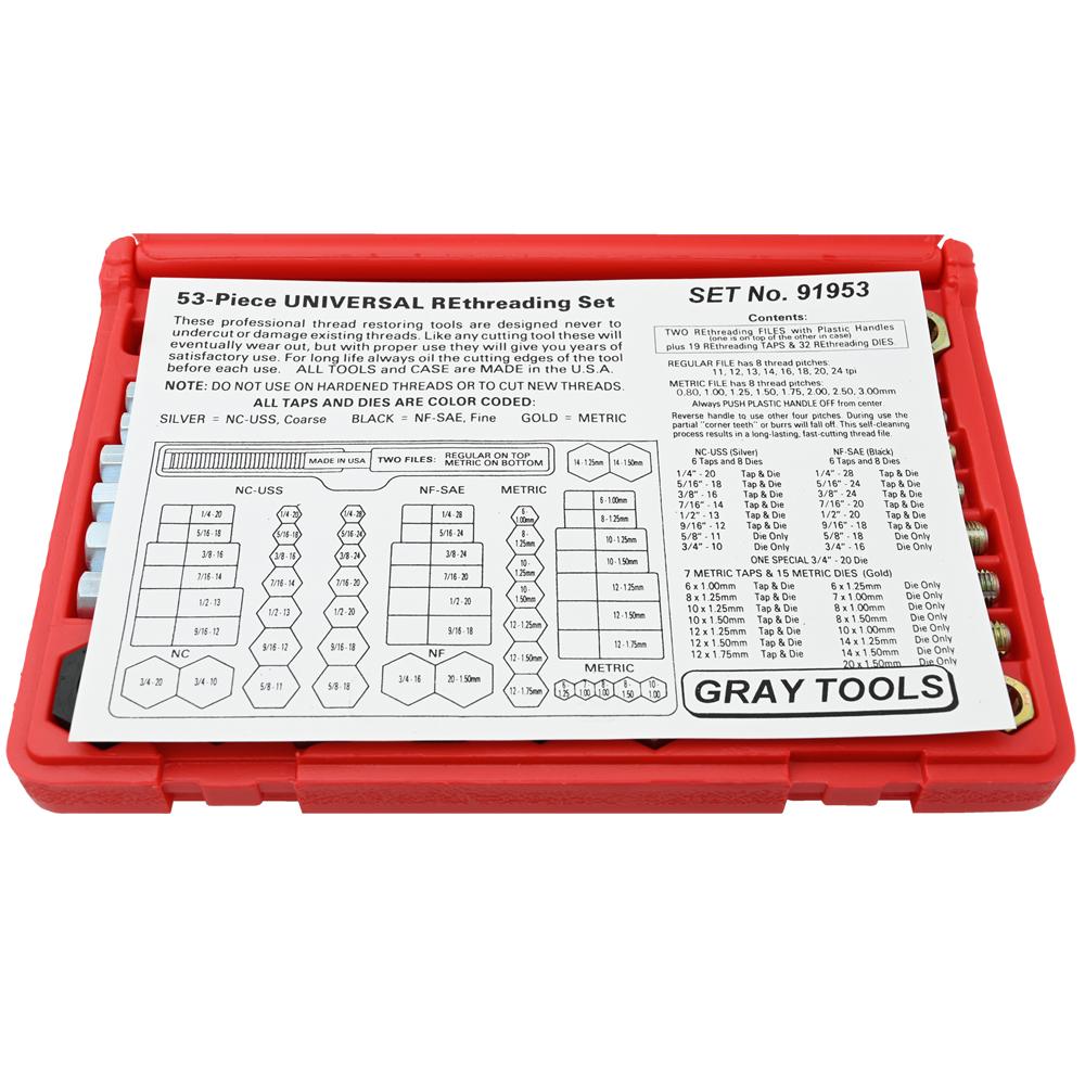 53 Piece Rethreading Kit – Gray Tools Online Store