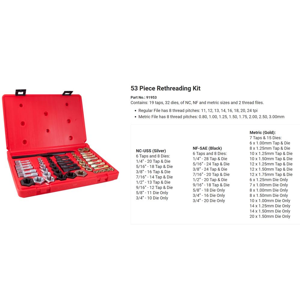 53 Piece Rethreading Kit – Gray Tools Online Store