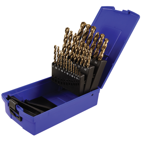 25-Piece HSS Cobalt Drill Bit Set - M35, 1mm To 13mm, Twist Drills For Metal/Wood/Plastic