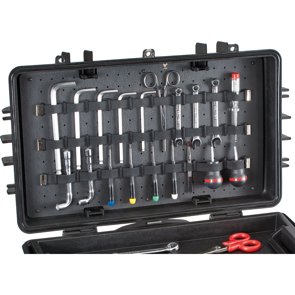 Top Lid Tool Panel For Mobile Tool Chests With Customizable Bands
