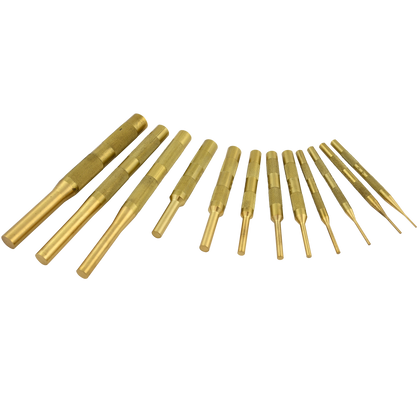 12 Piece Brass Pin Punch Set