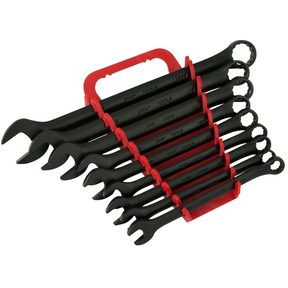 9 Piece 12 Point Metric Black Combination Wrench Set