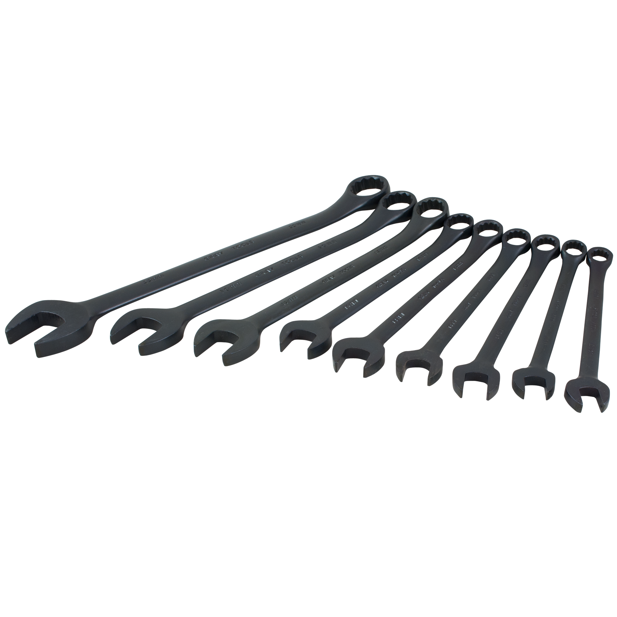9 Piece 12 Point Metric Black Combination Wrench Set