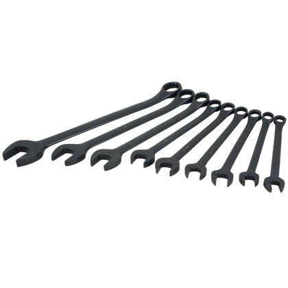 9 piece 12 point metric black combination wrench set