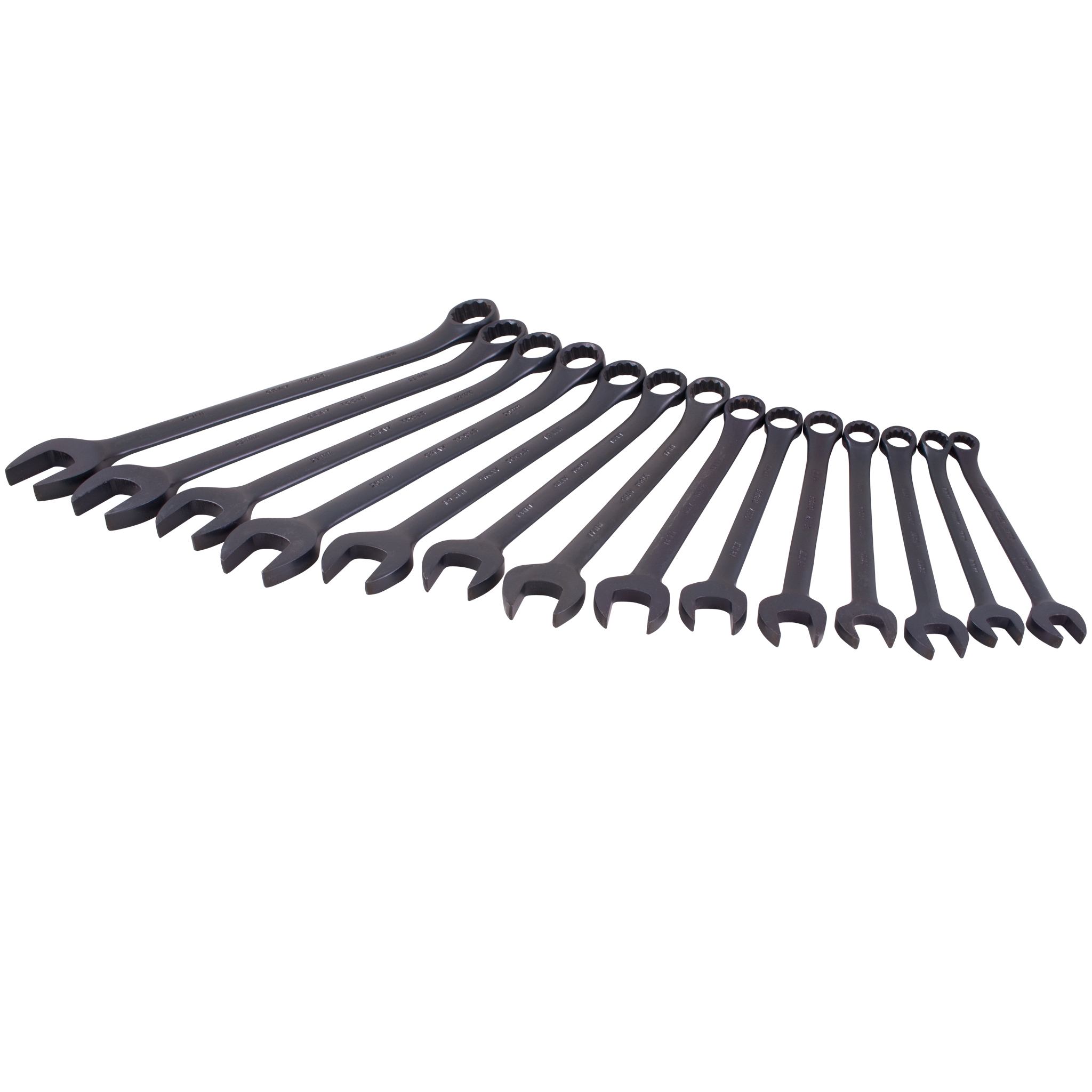 14 Piece 12 Point Metric Black Combination Wrench Set Gray Tools