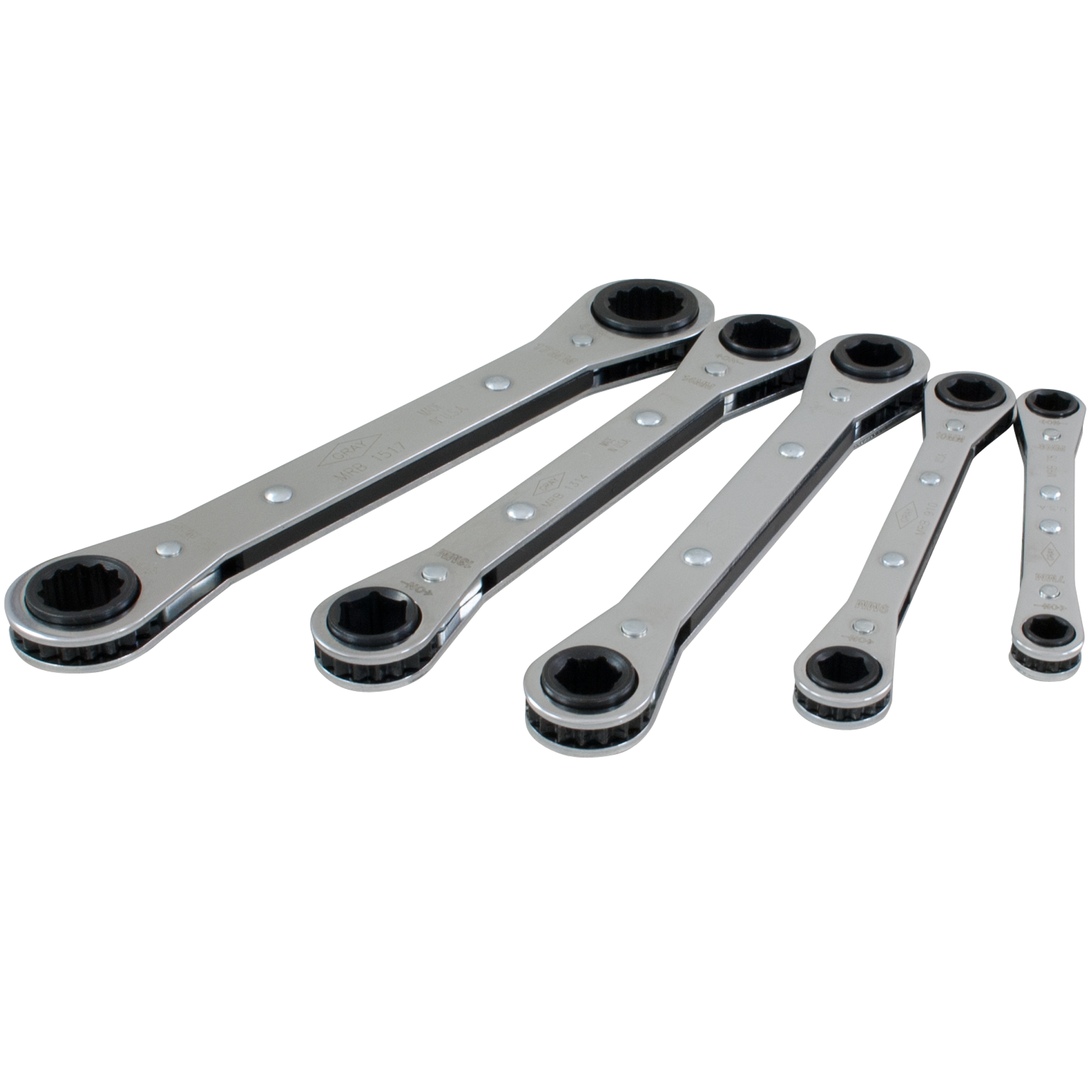 5 Piece Metric Ratcheting Box End Wrench Set