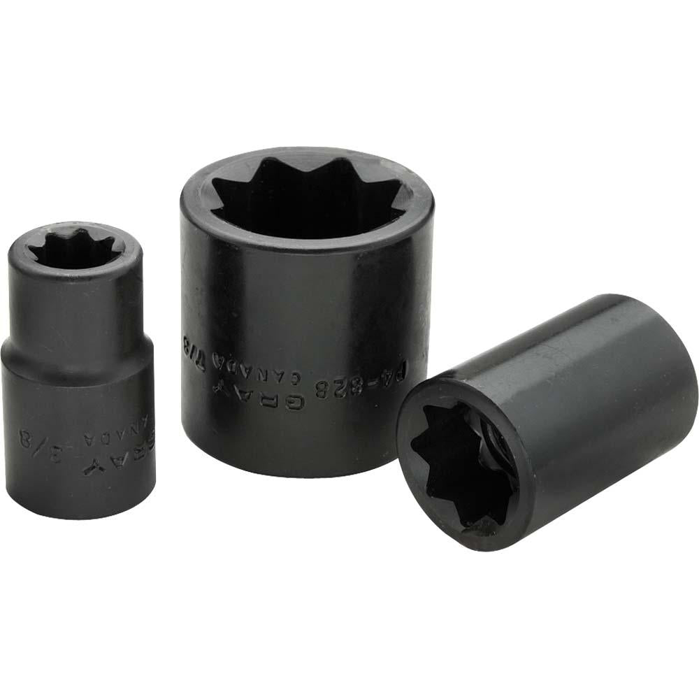 1/2" Drive Double Square Standard Length Sockets - Impact Black Industrial Finish