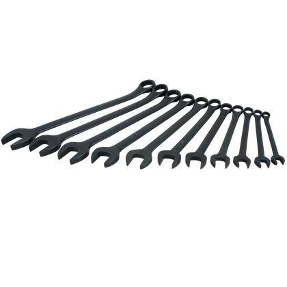 11 piece 12 point SAE black combination wrench set