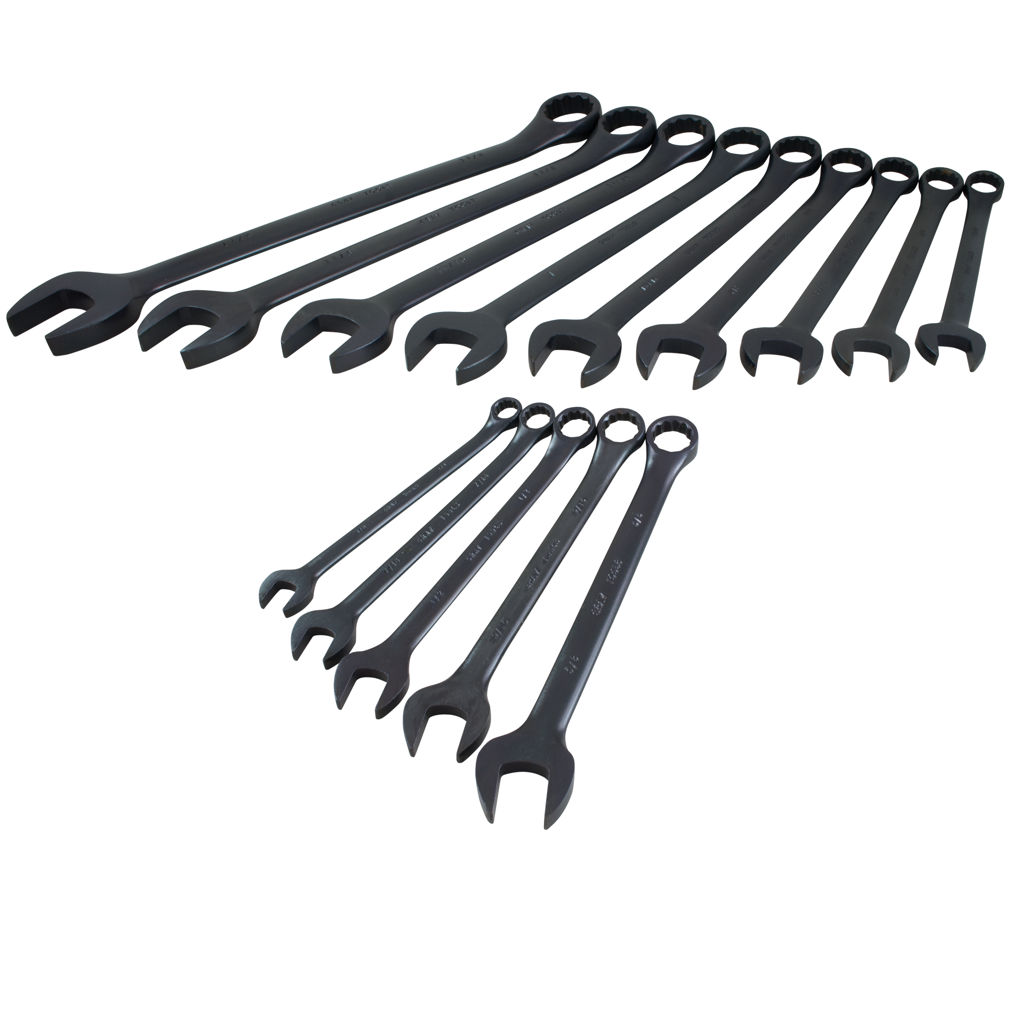 14 Piece 12 Point SAE Black Combination Wrench Set