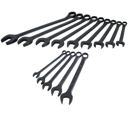 14 piece 12 point SAE black combination wrench set