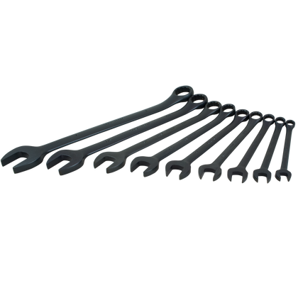 9 piece 12 point SAE black combination wrench set